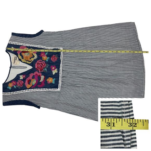 Savanna Jane Embroidered Tunic Mini Dress - Blue Multi - Medium - Picture 5 of 13